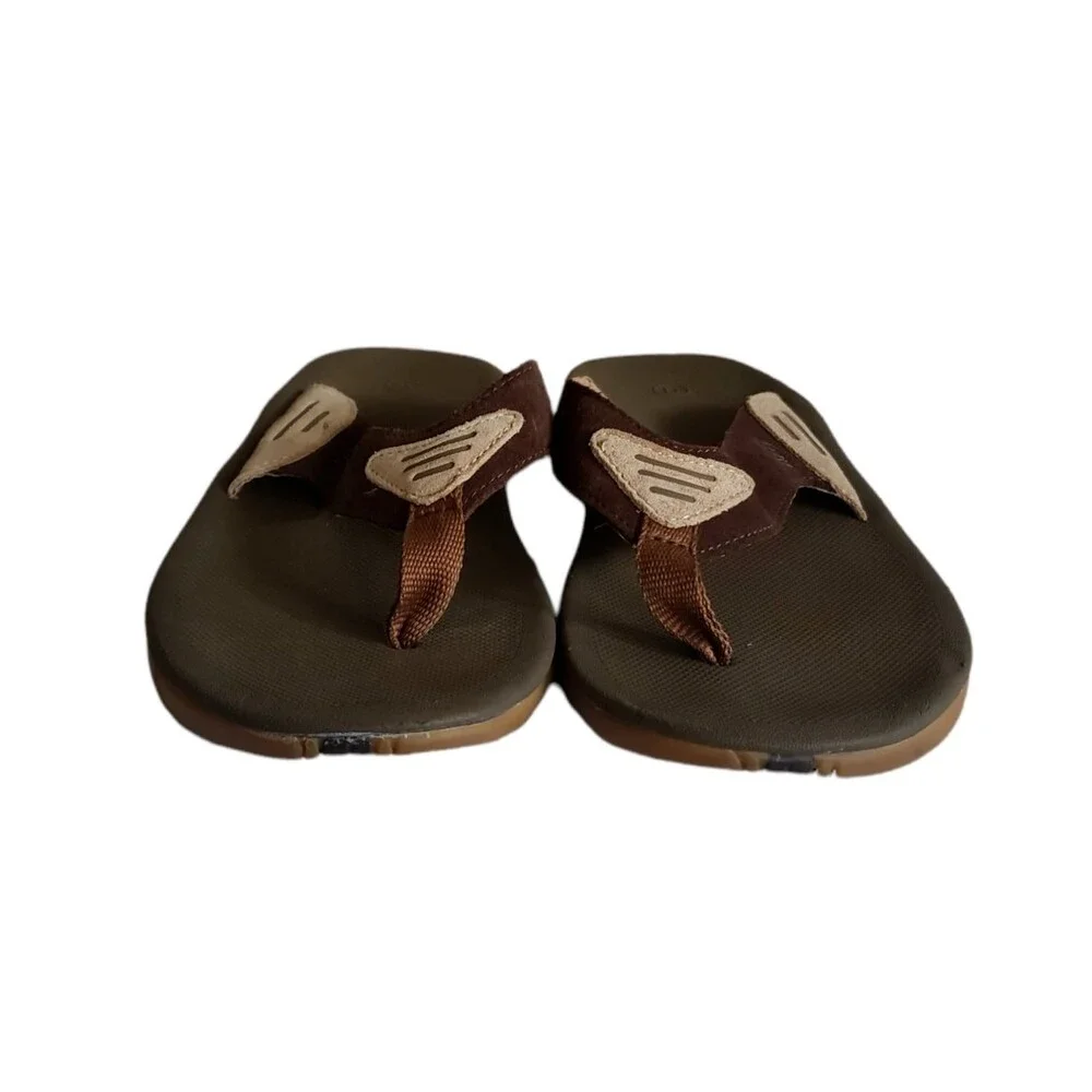 REEF Brown Leather Flip Flops Thong Sandals Size US Men's 9